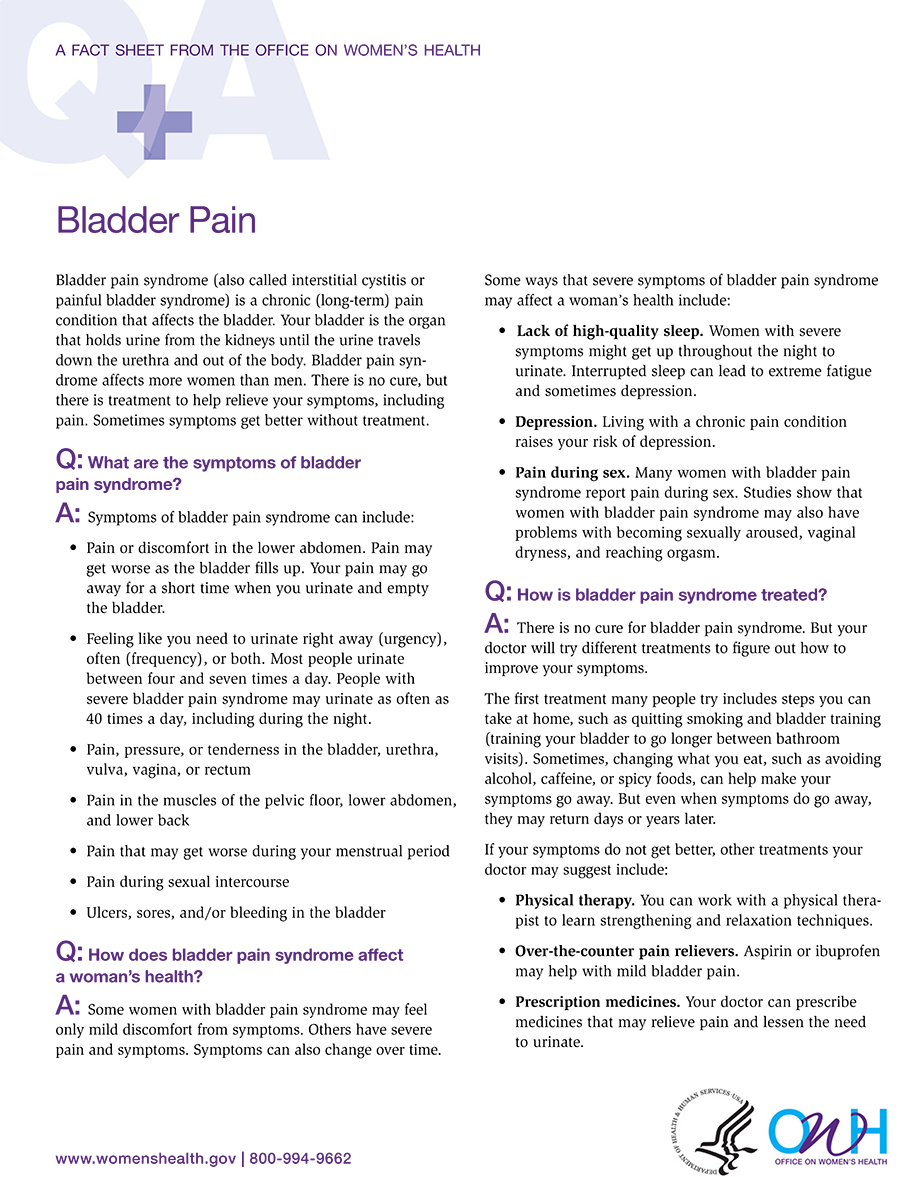Bladder pain fact sheet