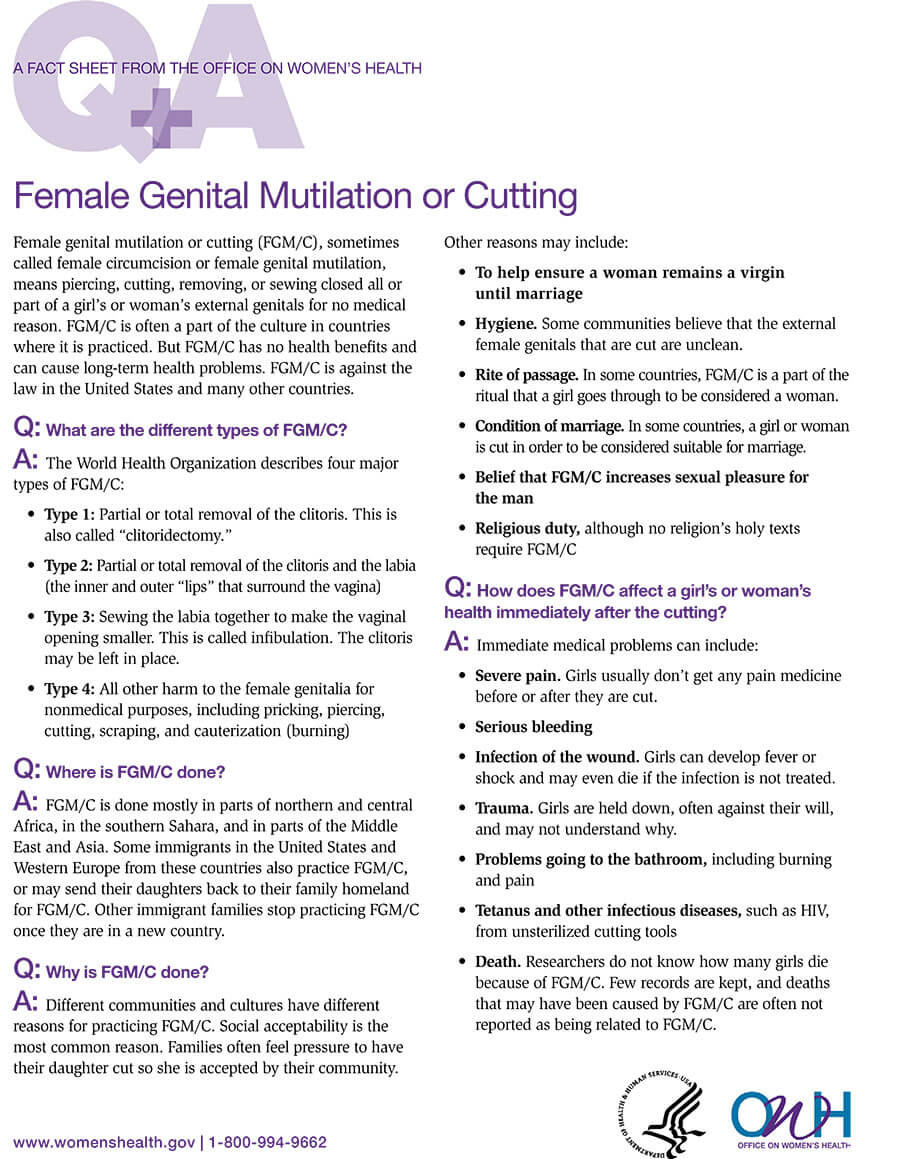 Female genital cutting fact sheet