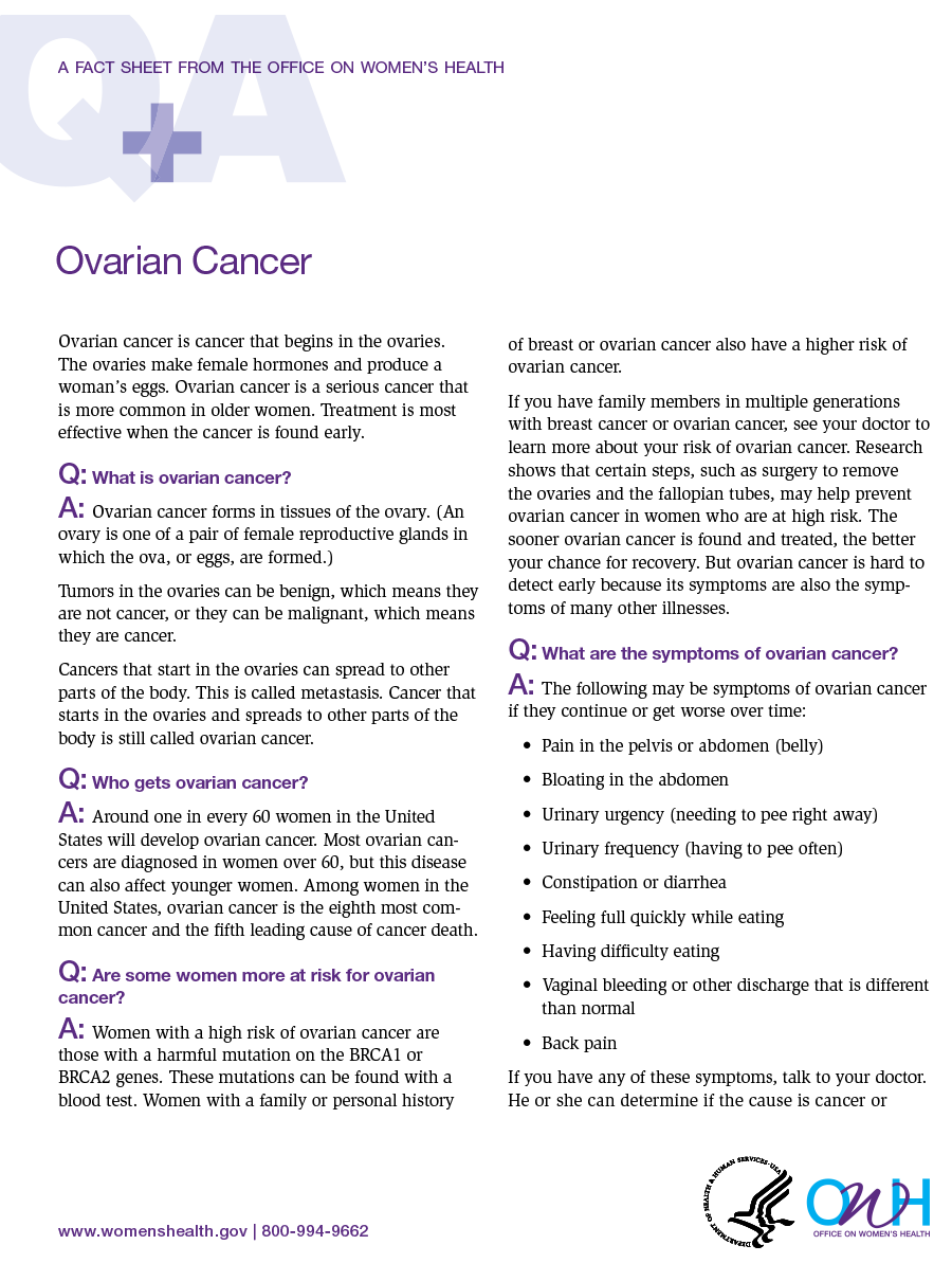 Ovarian cancer fact sheet