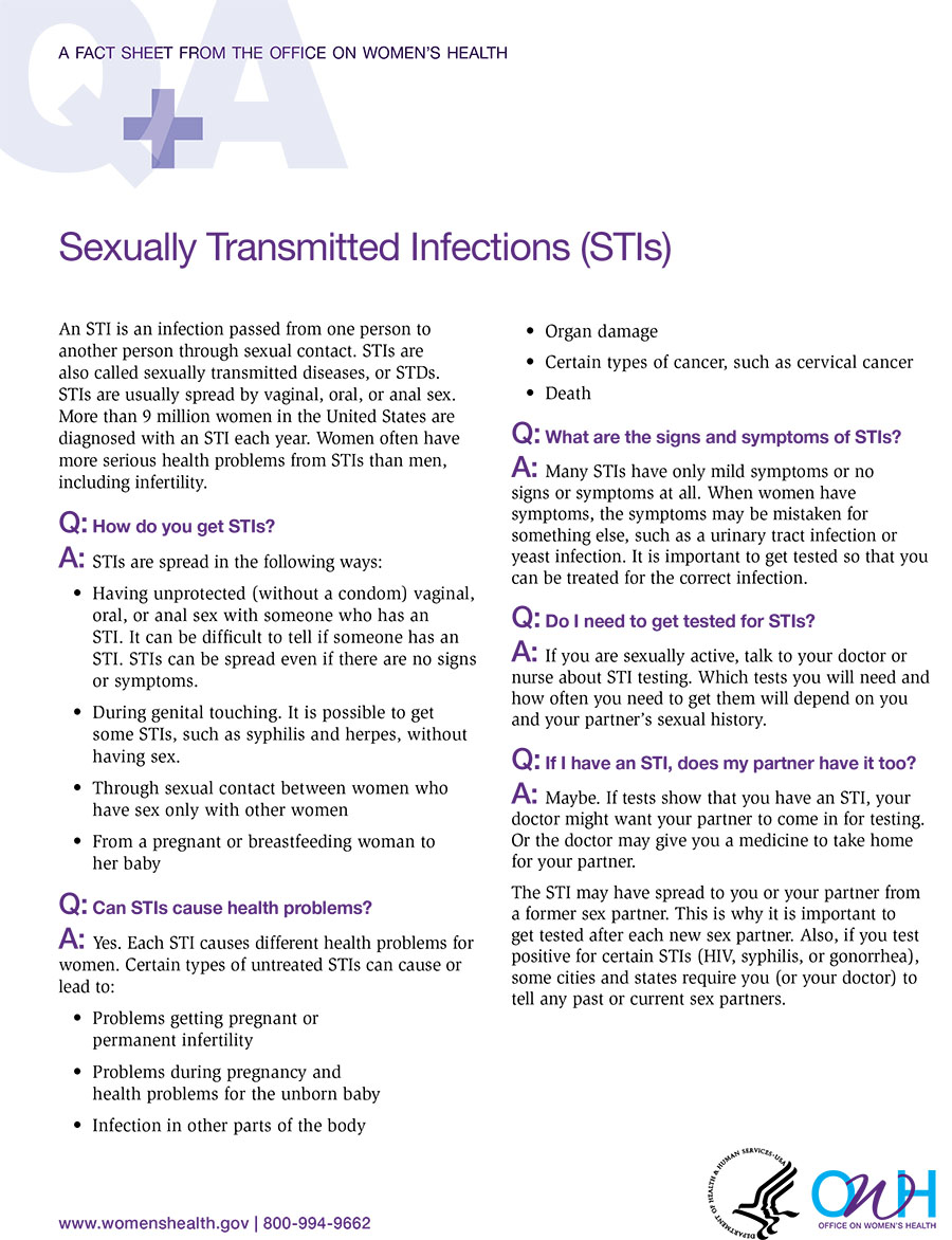 Sexually transmitted infections fact sheet