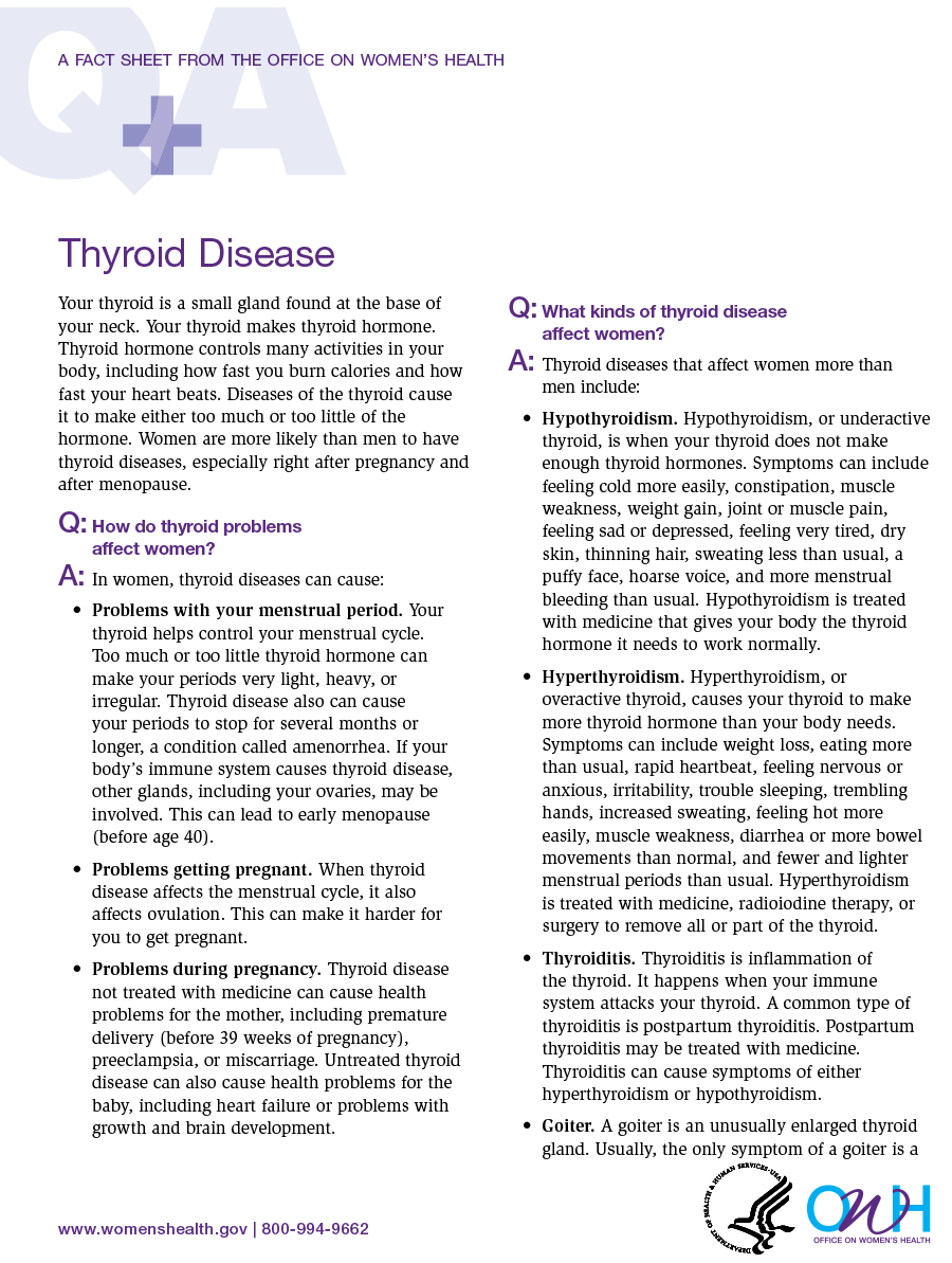 Thyroid disease fact sheet