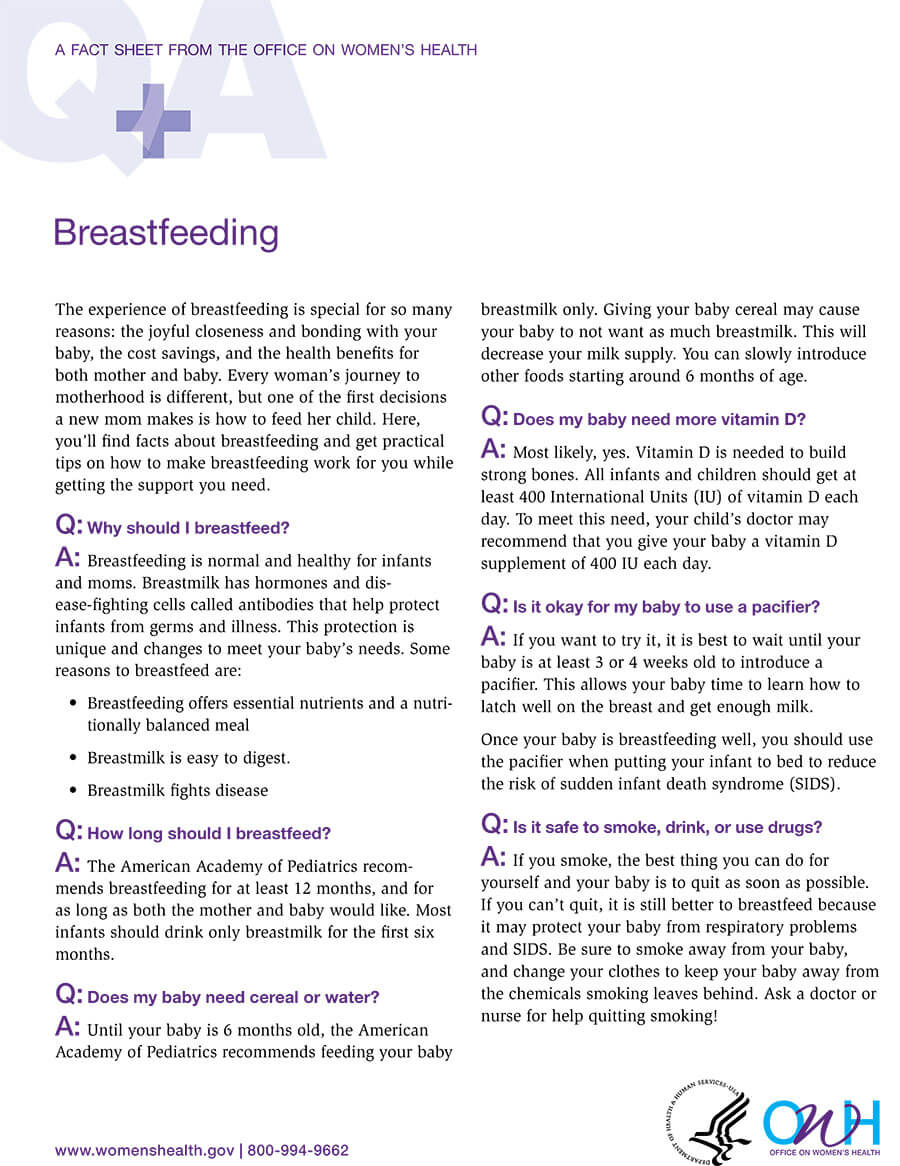 Breastfeeding fact sheet